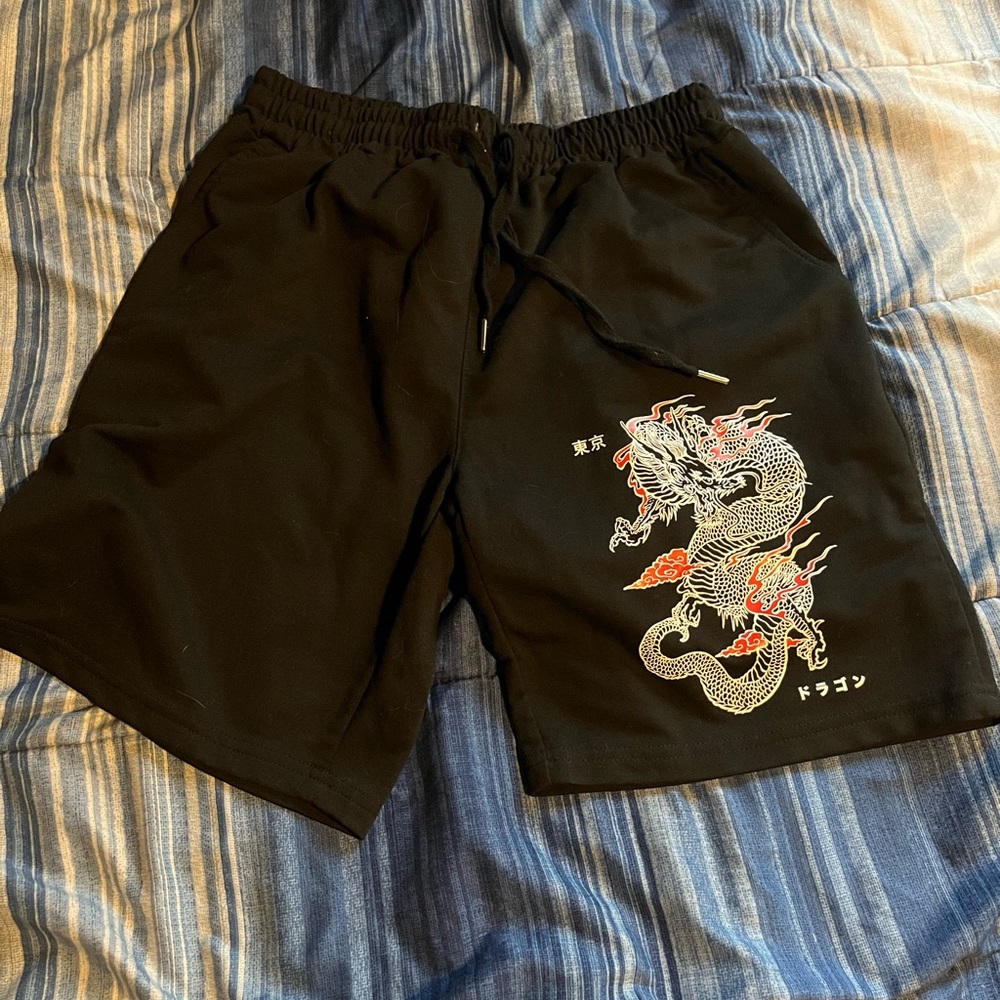 Black dragon shorts